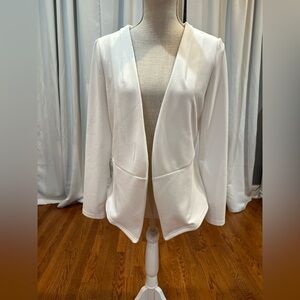 Shein white pointed open front blazer women’s size medium EUC